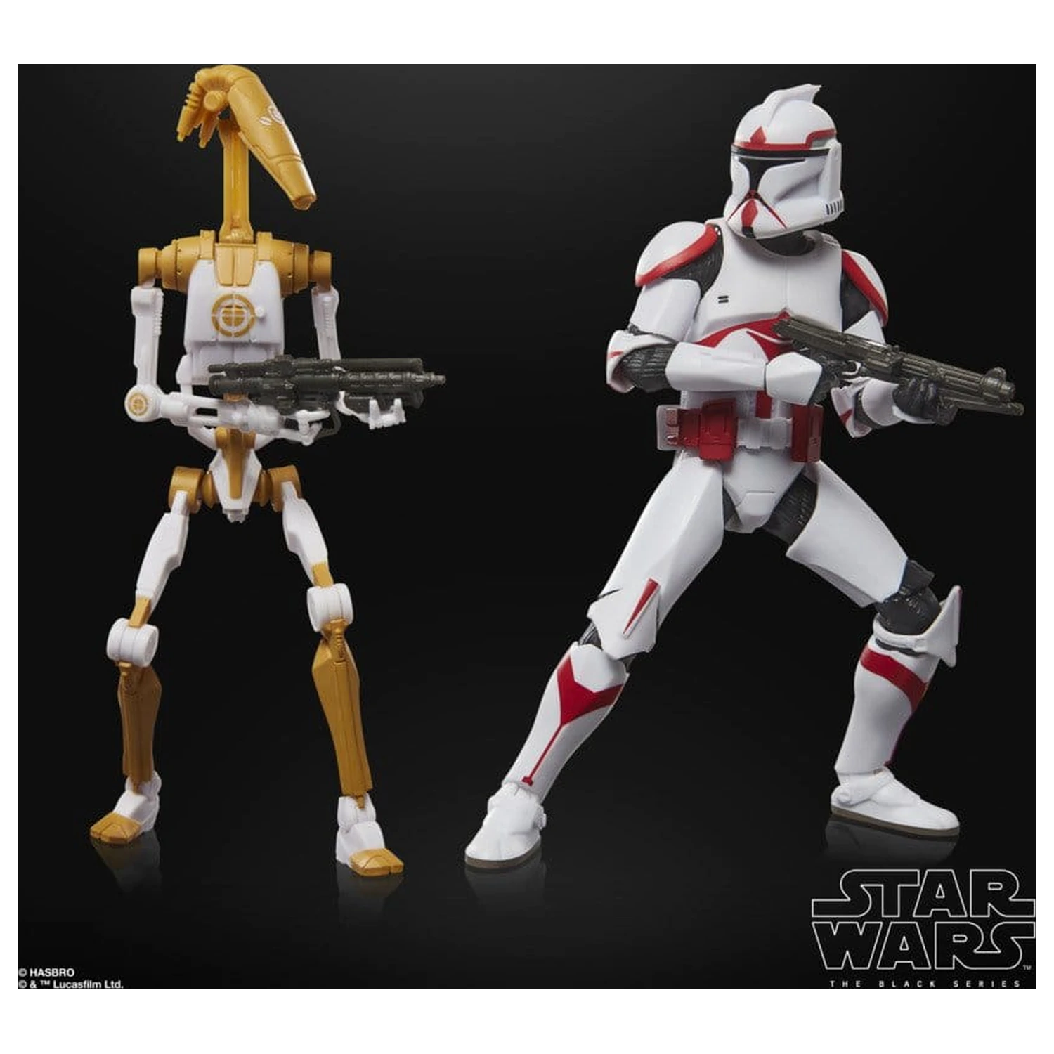 Star Wars: Battlefront II Black Series Phase I Assault Trooper & Battle Droid Officer 2 db-os akciófigura csomag 15 cm termékfotó