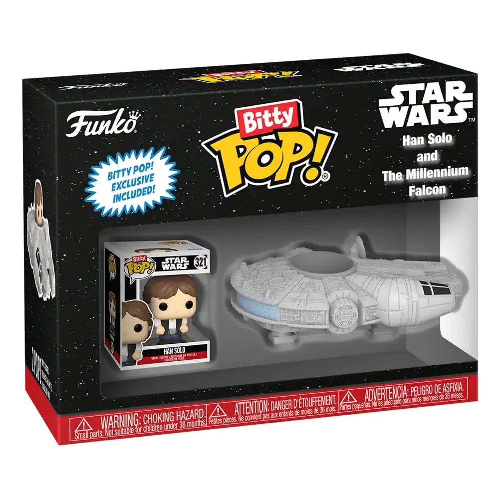 Star Wars Bitty Funko POP! Rides Vinyl figura Display Han Solo w/Millenium Falcon 2,5 cm termékfotó