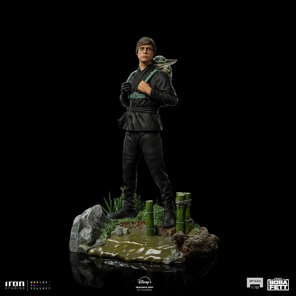 Star Wars Book of Boba Fett Art Scale Statue 1/10 Luke Skywalker & Grogu Training 20 cm termékfotó