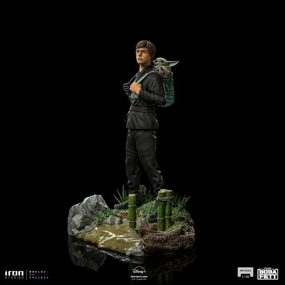 Star Wars Book of Boba Fett Art Scale Statue 1/10 Luke Skywalker & Grogu Training 20 cm termékfotó