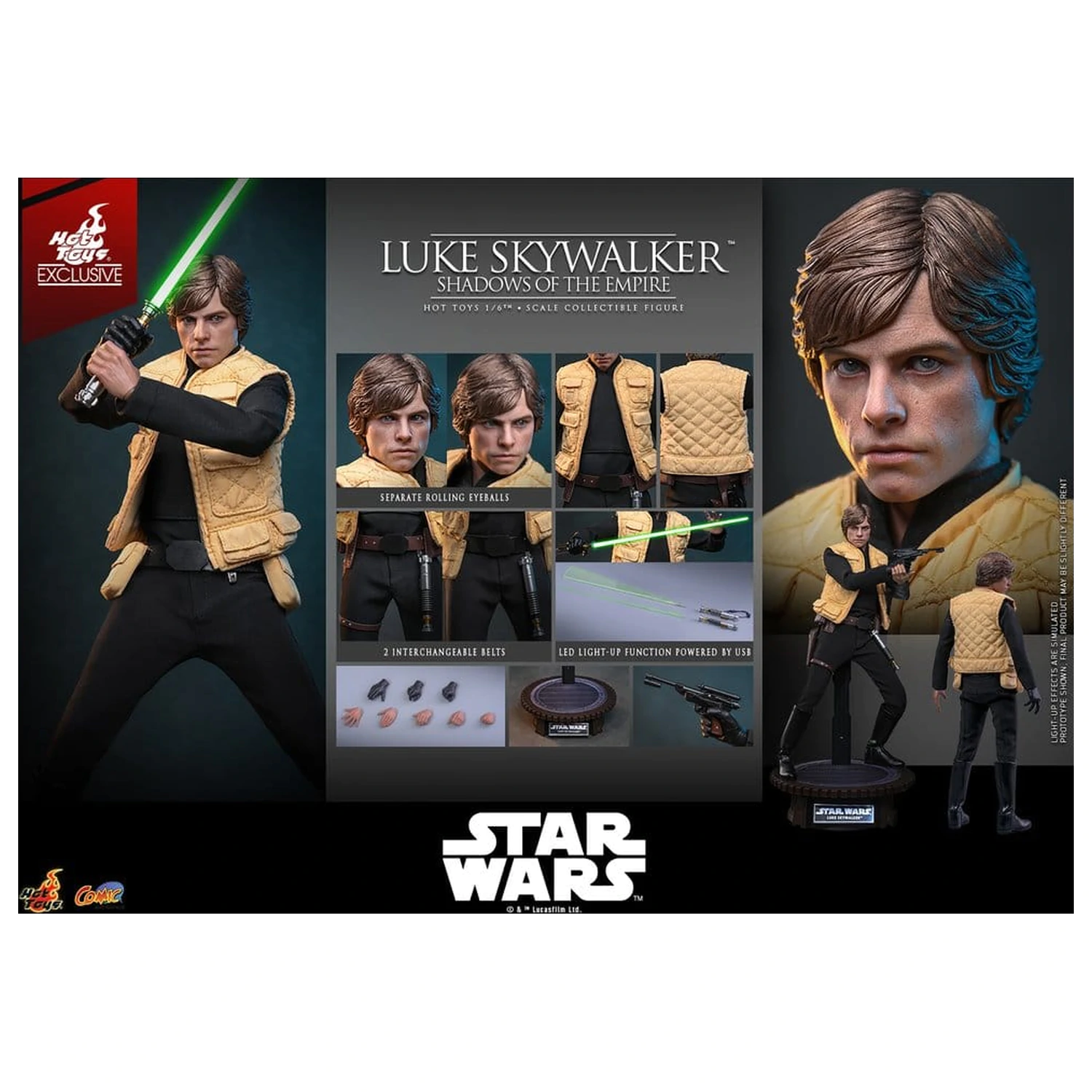 Star Wars Comic Masterpiece 1/6 Luke Skywalker (Shadows Of The Empire) akciófigura 28 cm termékfotó