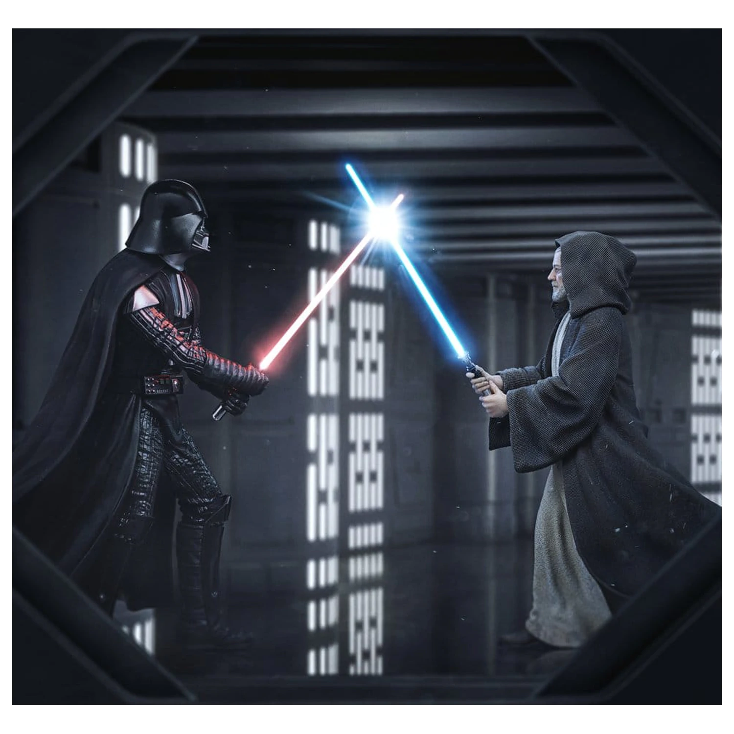 Star Wars Deluxe Art Scale 1/10 Darth Vader Vs Obi-Wan Kenobi (CCXP Exkluzív 2025) szobor figura 24 cm termékfotó