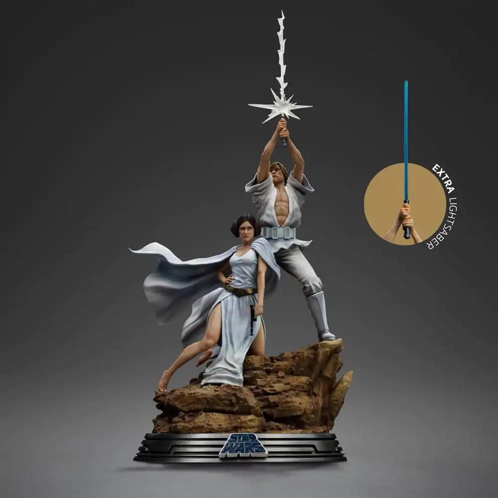 Star Wars Deluxe Art Scale 1/10 Luke and Leia szobor figura 41 cm termékfotó