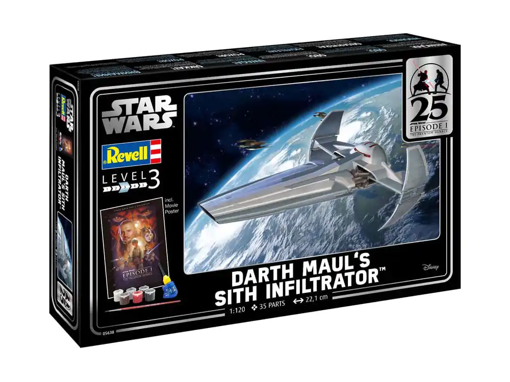 Star Wars Episode I 1/120 Darth Maul's Sith Infiltrator modell készlet 22 cm termékfotó