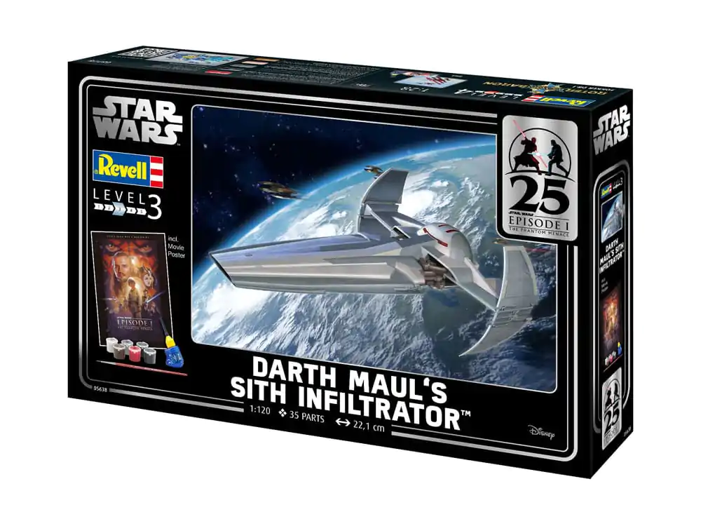 Star Wars Episode I 1/120 Darth Maul's Sith Infiltrator modell készlet 22 cm termékfotó