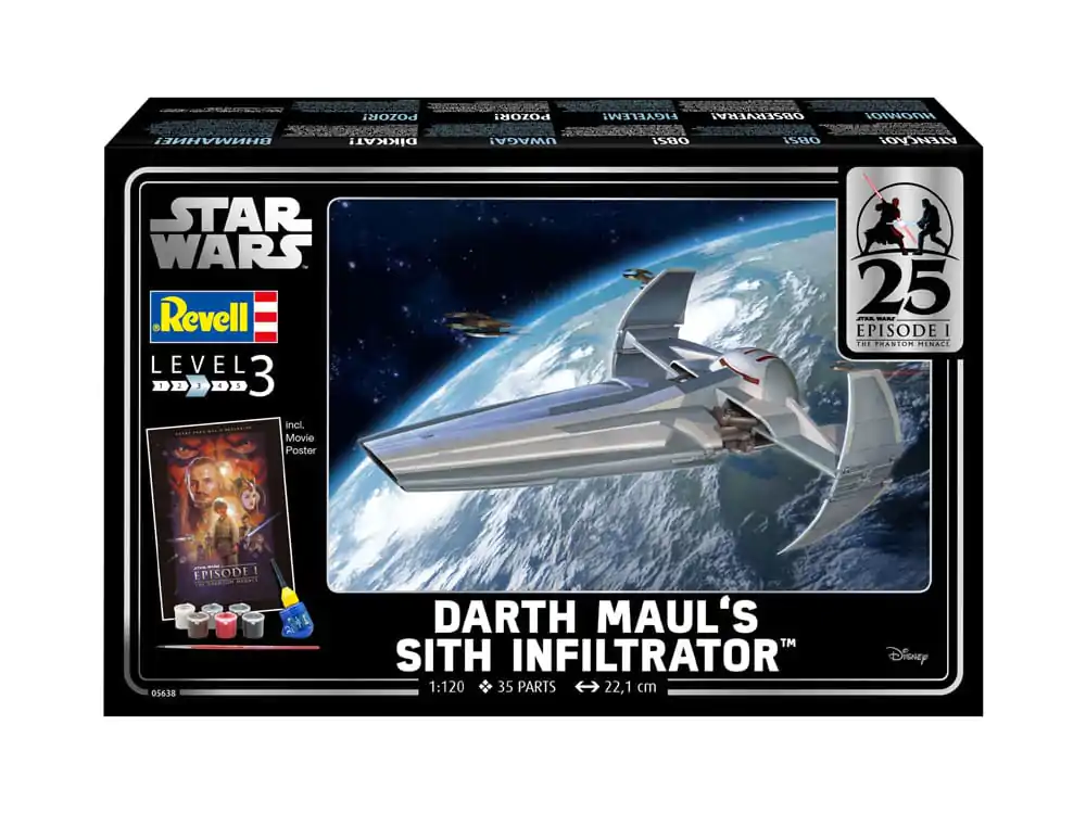 Star Wars Episode I 1/120 Darth Maul's Sith Infiltrator modell készlet 22 cm termékfotó