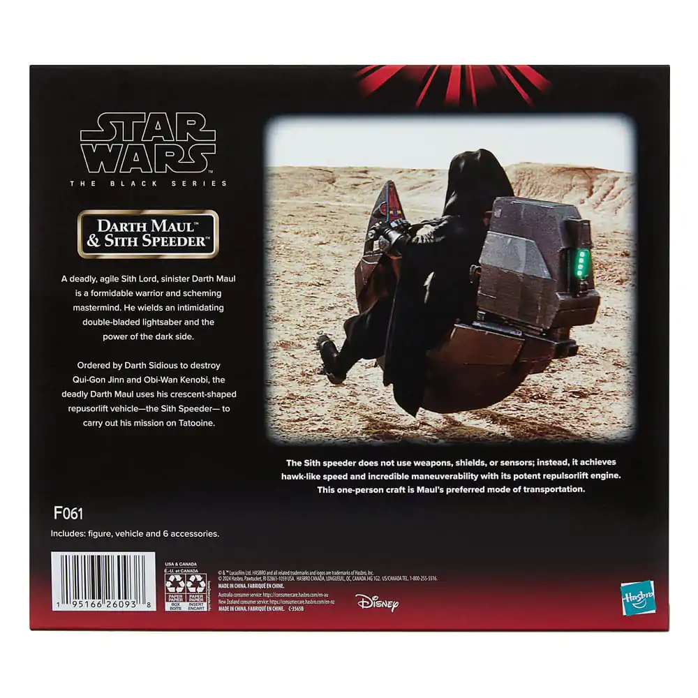 Star Wars Episode I Black Series jármű akciófigurával Darth Maul & Sith Speeder SDCC 2024 termékfotó
