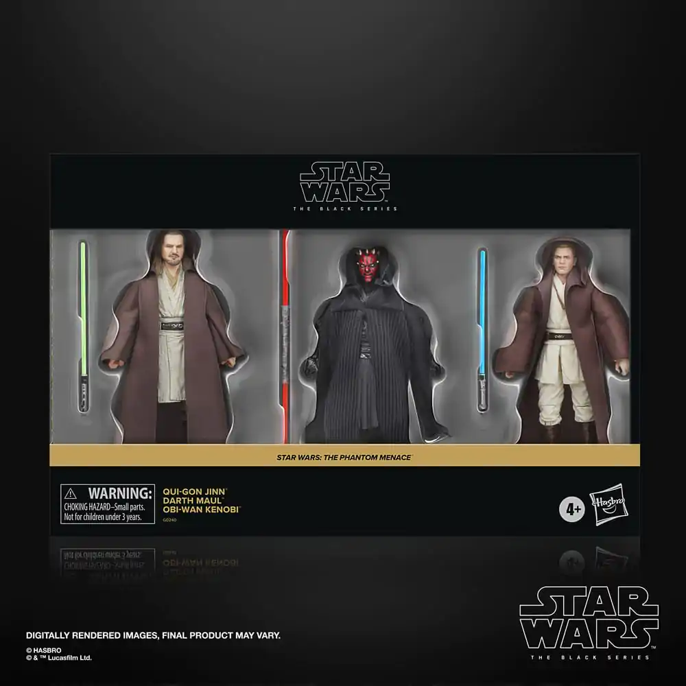 Star Wars Episode I Black Series Qui-Gon Jinn, Darth Maul, Obi-Wan Kenobi 3 db-os akciófigura csomag 15 cm termékfotó