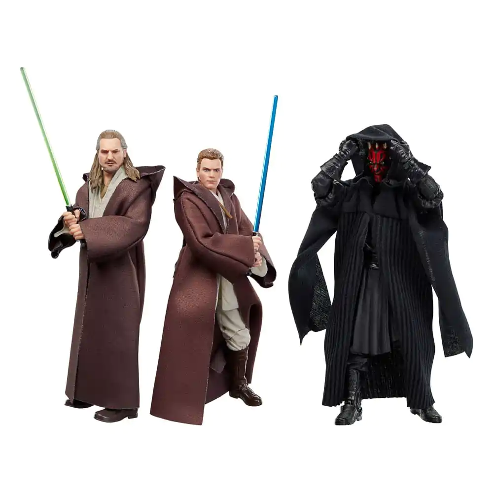 Star Wars Episode I Black Series Qui-Gon Jinn, Darth Maul, Obi-Wan Kenobi 3 db-os akciófigura csomag 15 cm termékfotó