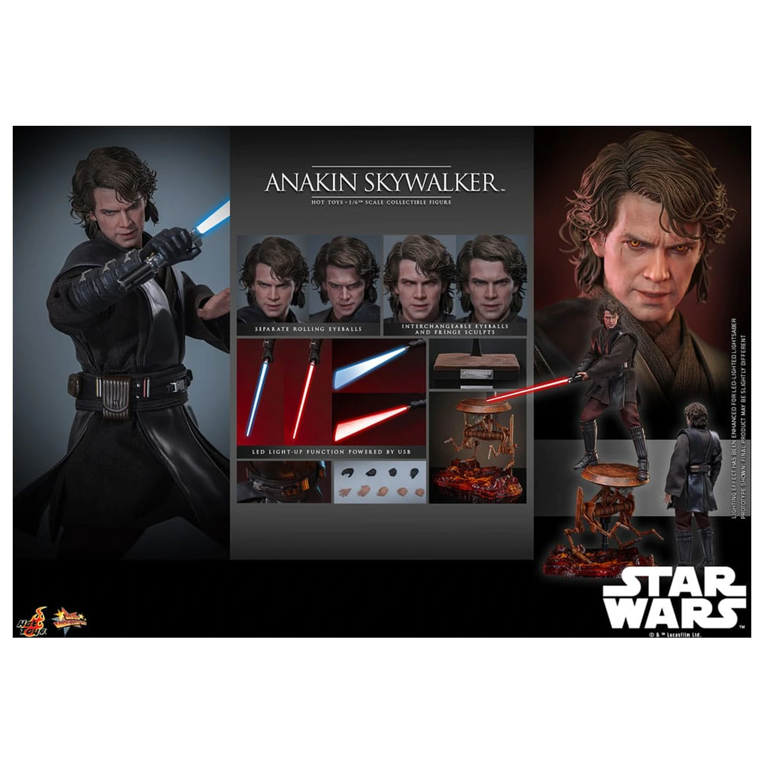 Star Wars: Episode III - Revenge of the Sith Movie Masterpiece 1/6 Anakin Skywalker akciófigura 31 cm termékfotó