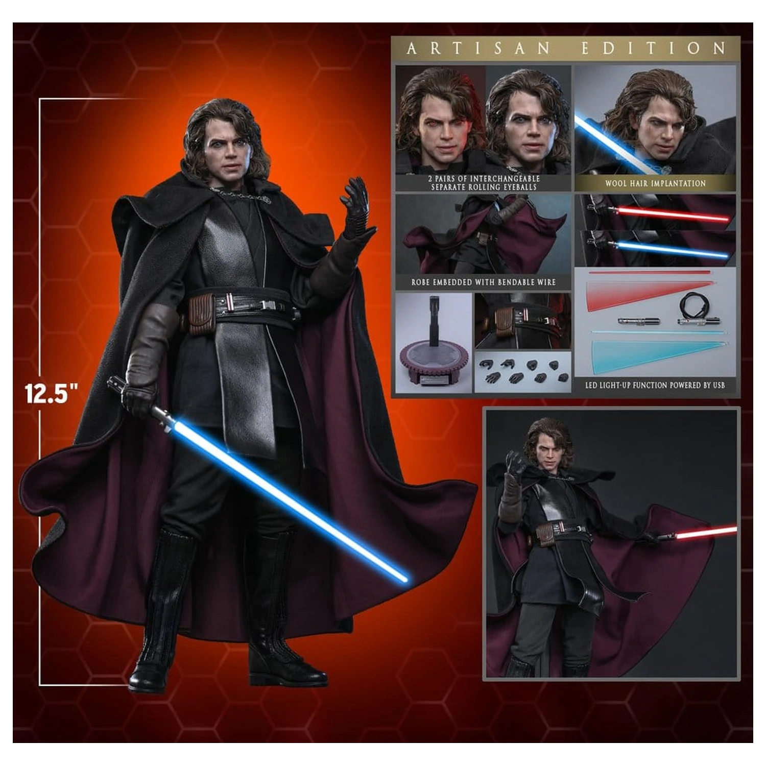 Star Wars Episode III: Revenge Of The Sith Movie Masterpiece 1/6 Anakin Skywalker (Concept Art Version) (Artisan Edition) akciófigura 31 cm termékfotó