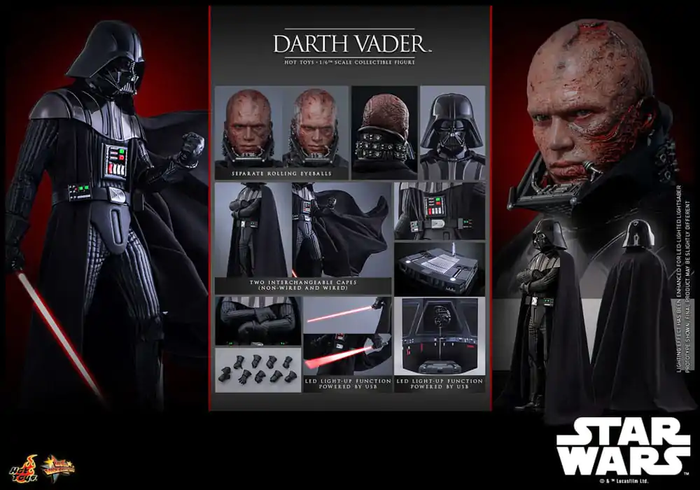 Star Wars: Episode III - Revenge of the Sith Movie Masterpiece 1/6 Darth Vader (Deluxe Version) akciófigura 35 cm termékfotó