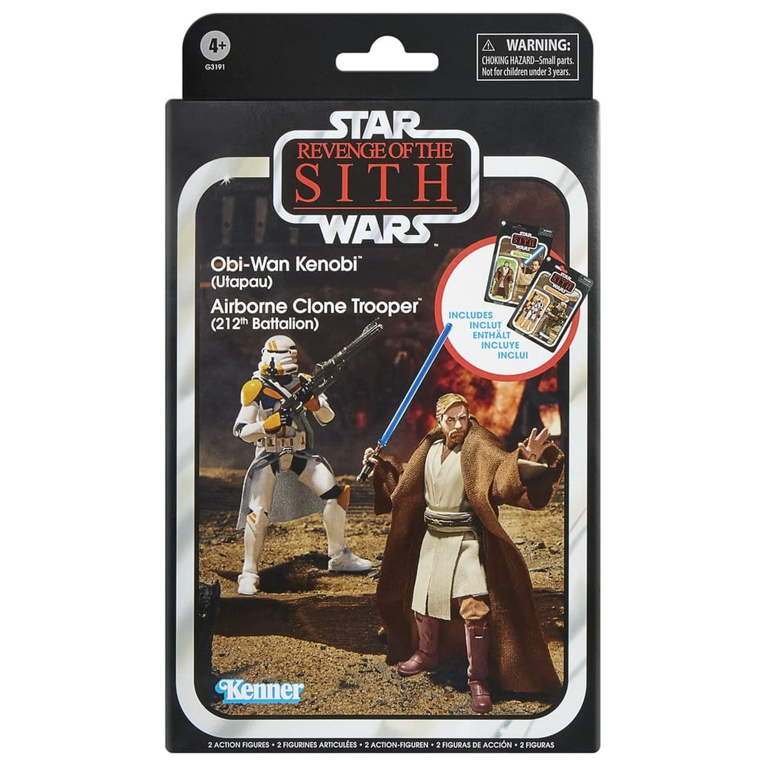 Star Wars Episode III Vintage Collection Obi-Wan Kenobi & Airborne Clone Trooper 2 db-os akciófigura csomag 10 cm termékfotó