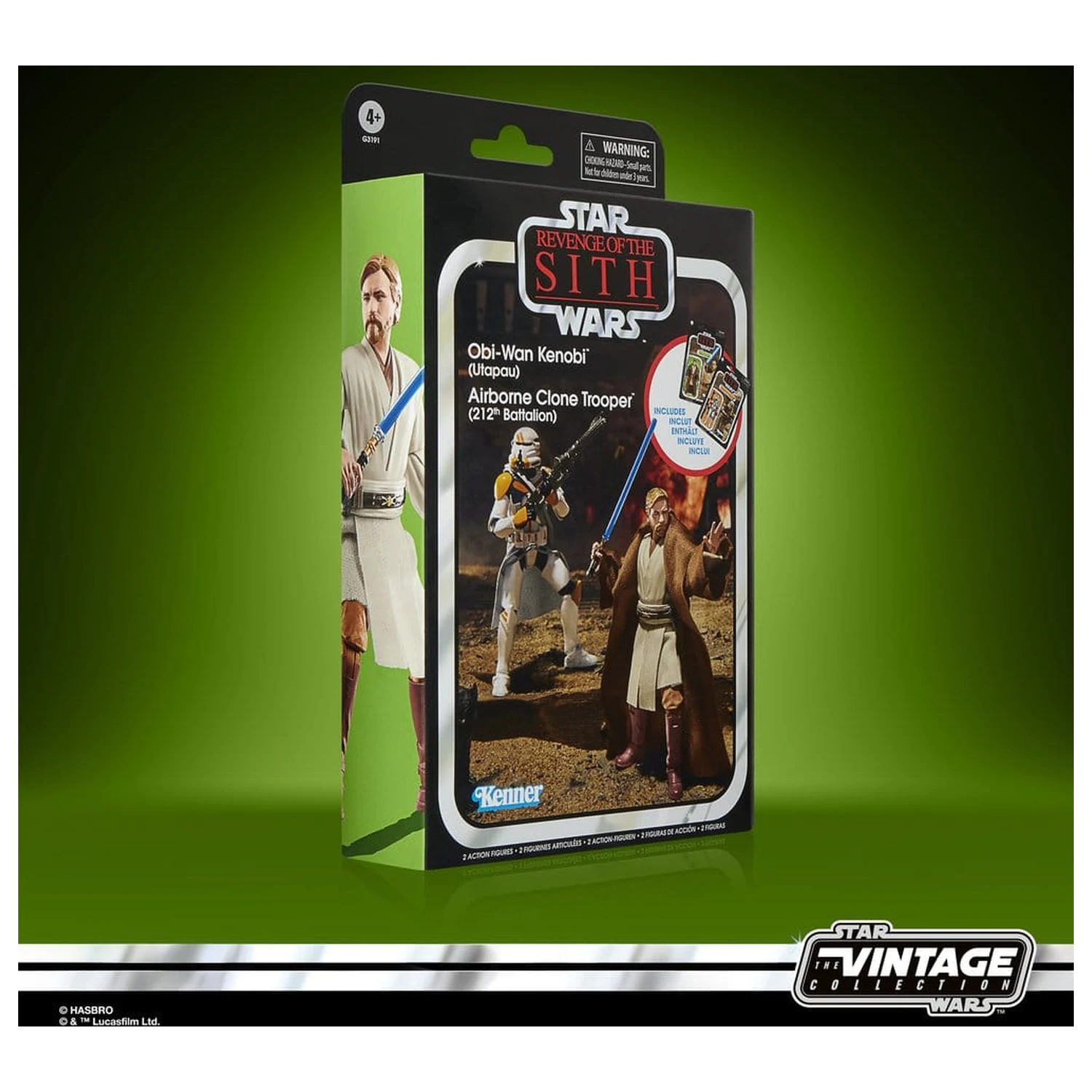 Star Wars Episode III Vintage Collection Obi-Wan Kenobi & Airborne Clone Trooper 2 db-os akciófigura csomag 10 cm termékfotó