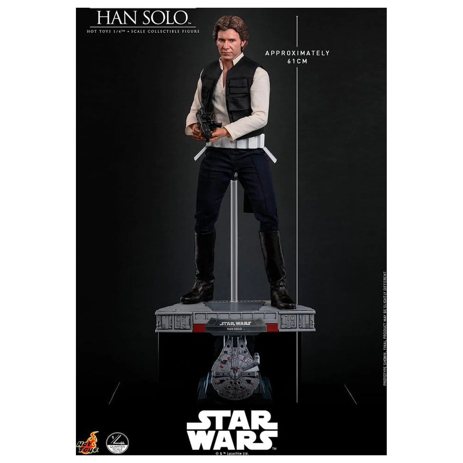 Star Wars Episode IV akciófigura 1/4 Han Solo 46 cm termékfotó