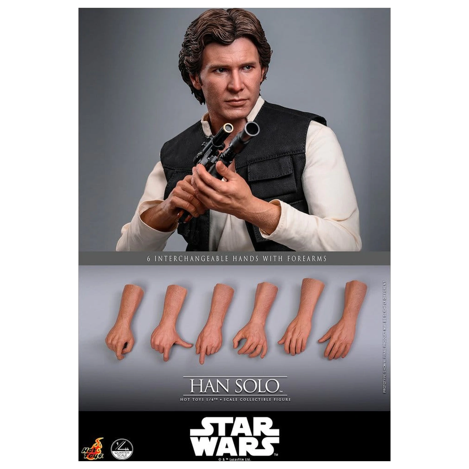 Star Wars Episode IV akciófigura 1/4 Han Solo 46 cm termékfotó