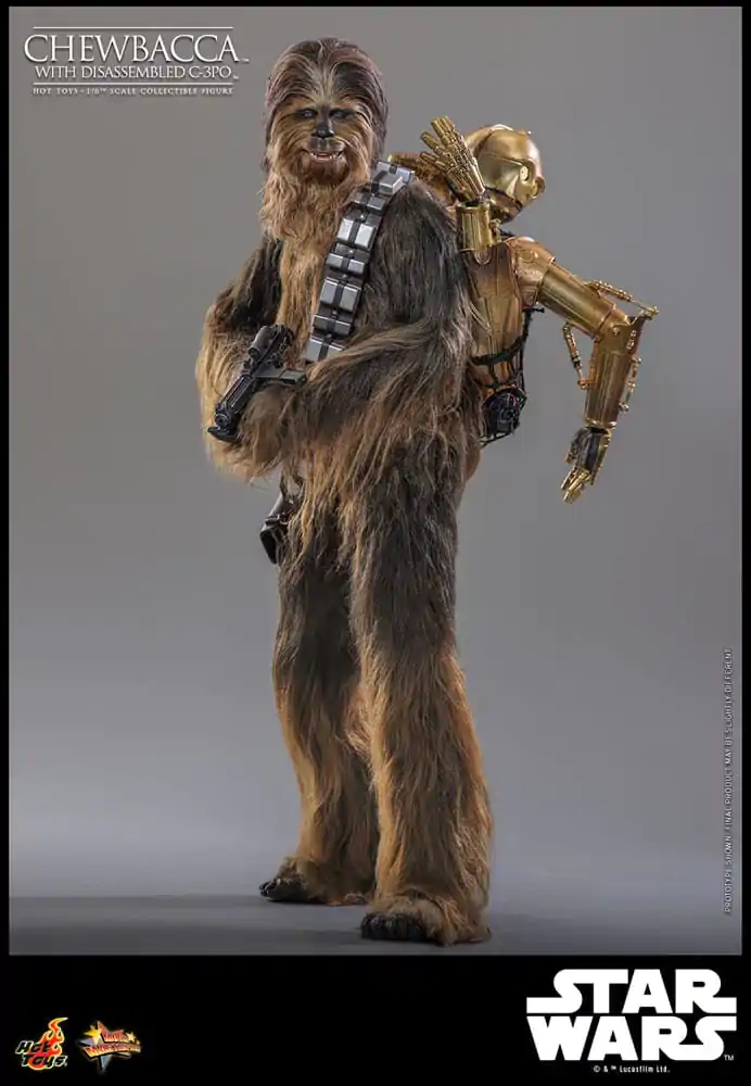 Star Wars Episode V Movie Masterpiece 1/6 Chewbacca with Disassembled C-3PO akciófigura 36 cm termékfotó