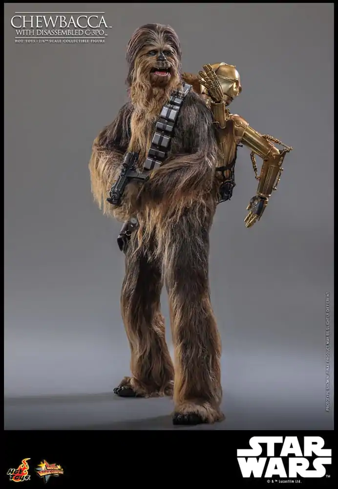 Star Wars Episode V Movie Masterpiece 1/6 Chewbacca with Disassembled C-3PO akciófigura 36 cm termékfotó