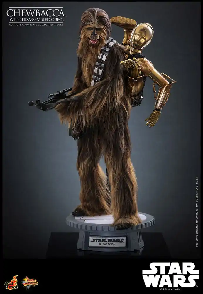 Star Wars Episode V Movie Masterpiece 1/6 Chewbacca with Disassembled C-3PO akciófigura 36 cm termékfotó