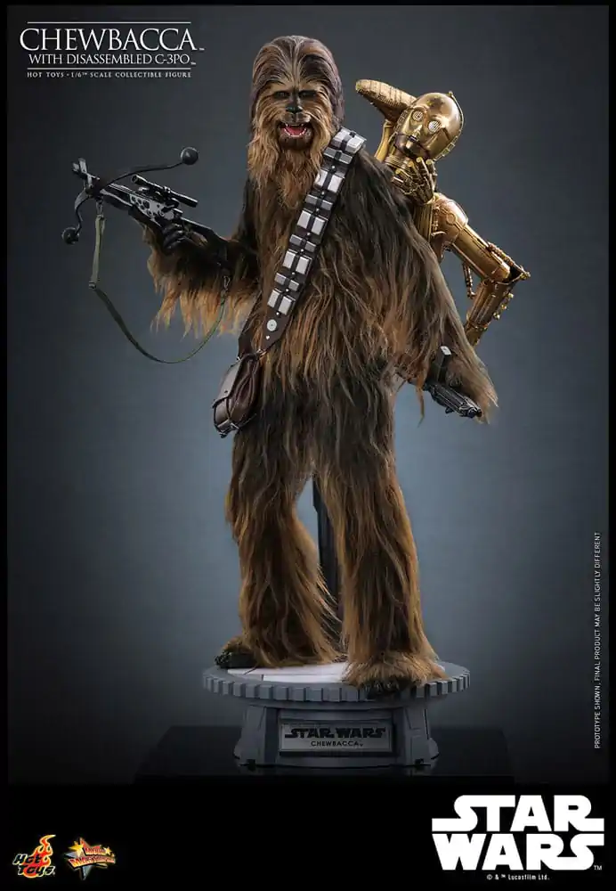 Star Wars Episode V Movie Masterpiece 1/6 Chewbacca with Disassembled C-3PO akciófigura 36 cm termékfotó