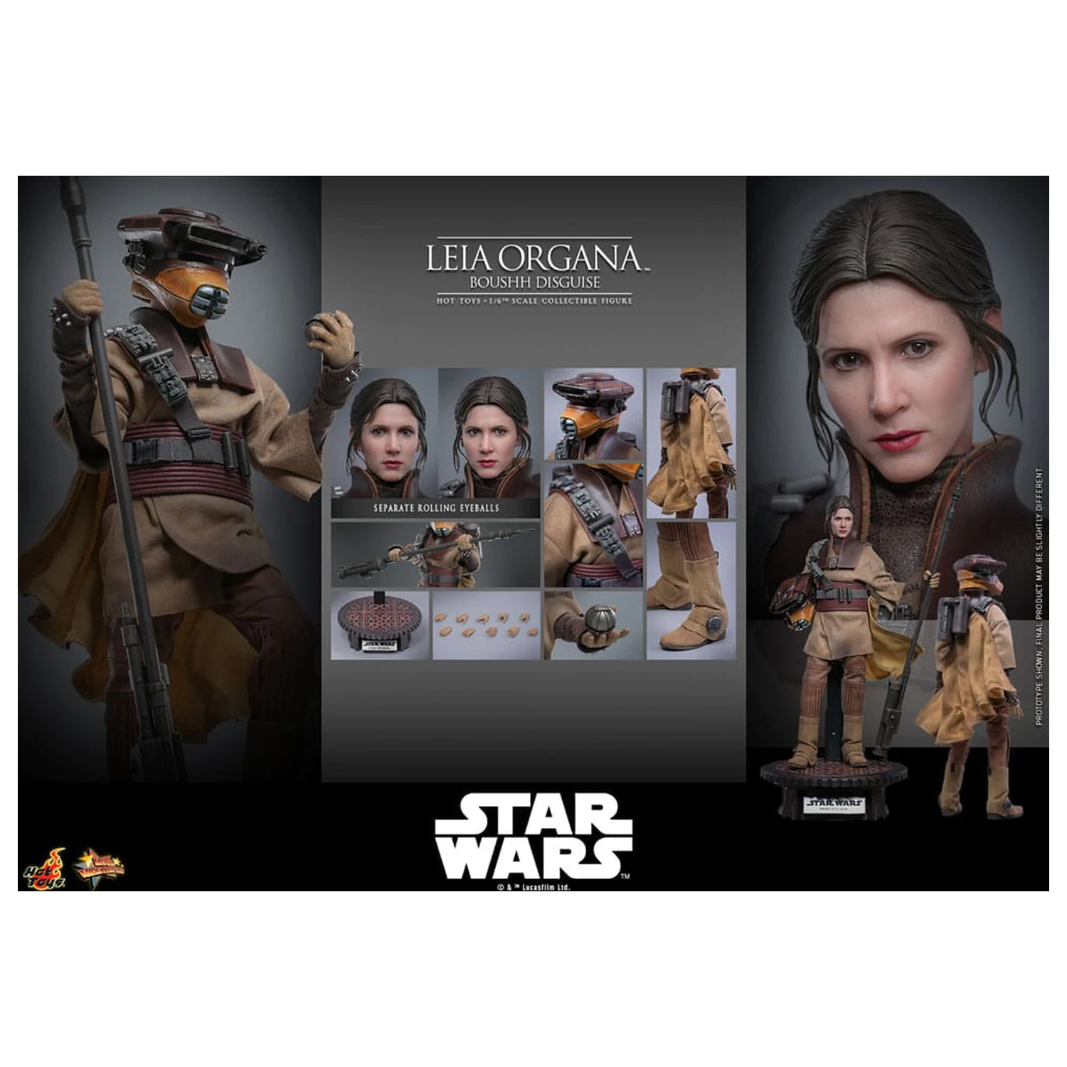 Star Wars Episode VI Movie Masterpiece 1/6 Leia Organa (Boushh Disguise) akciófigura 27 cm termékfotó