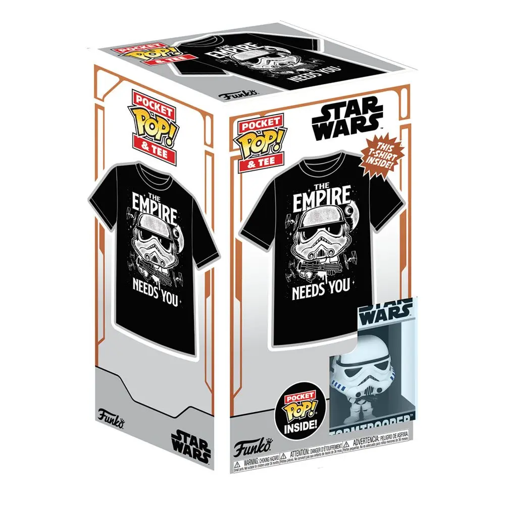 Star Wars Funko Pocket POP! figura és gyerek póló csomag Stormtrooper [XL, 11-12 éves] termékfotó