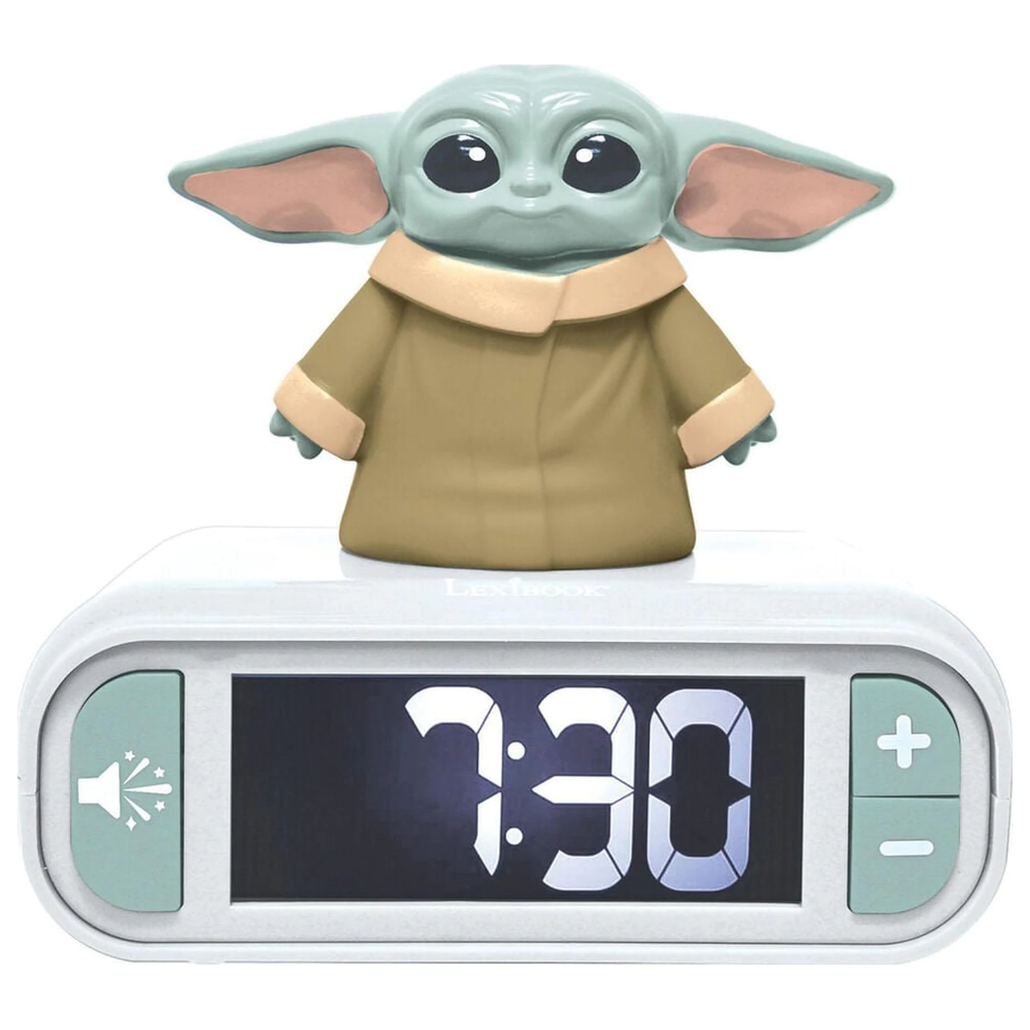Star Wars Grogu 3D éjszakai lámpa és digitális ébresztőóra termékfotó