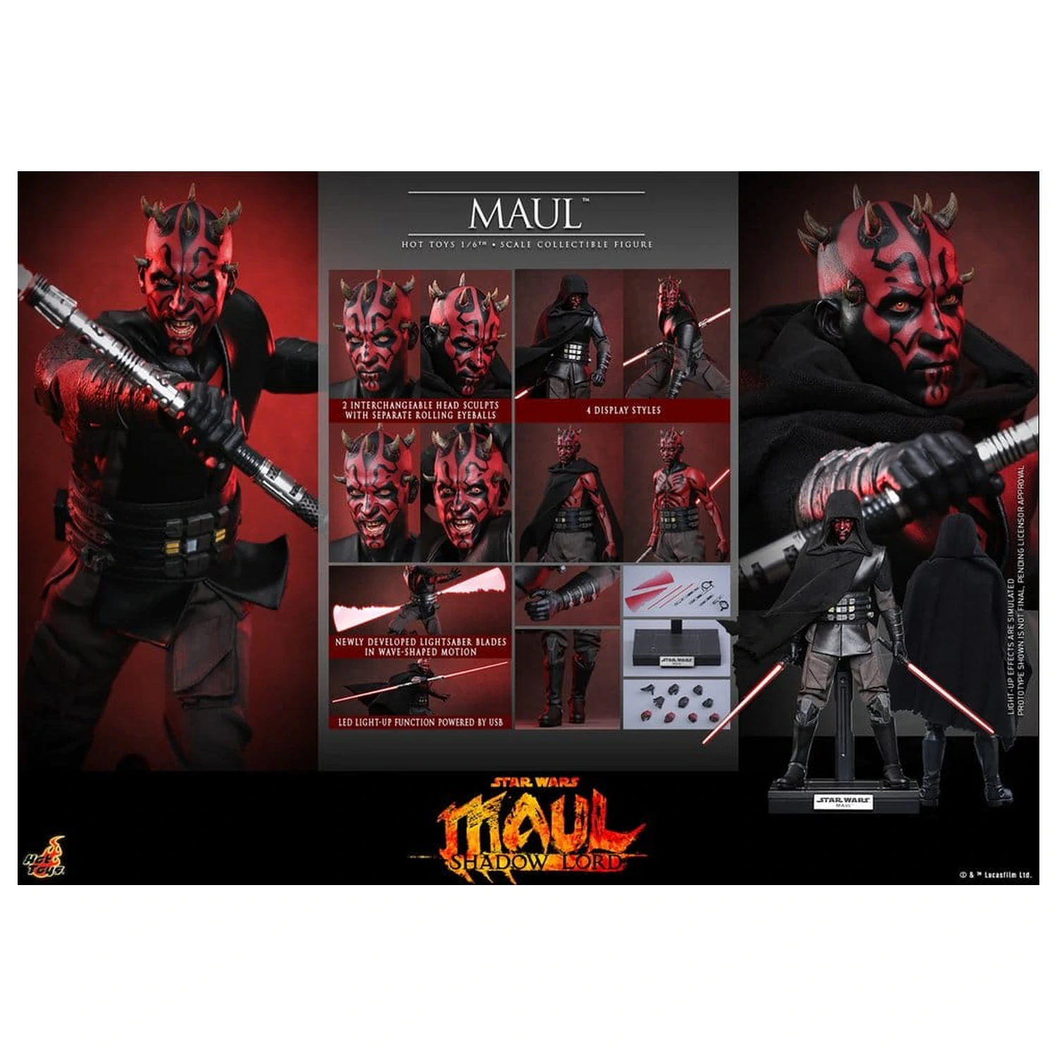 Star Wars: Maul - Shadow Lord Television Masterpiece 1/6 Maul akciófigura 29 cm termékfotó