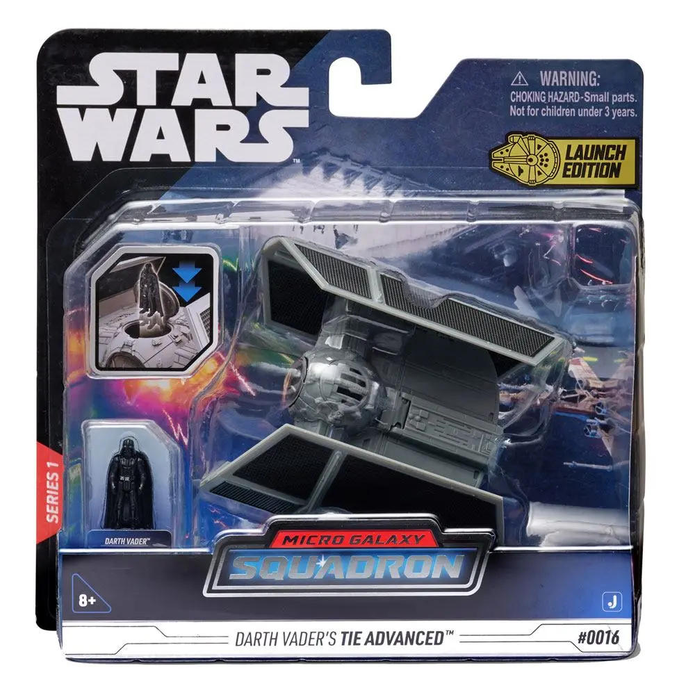 Star Wars Micro Galaxy Squadron Darth Vader`s TIE Advanced jármű és figura csomag  12 cm termékfotó