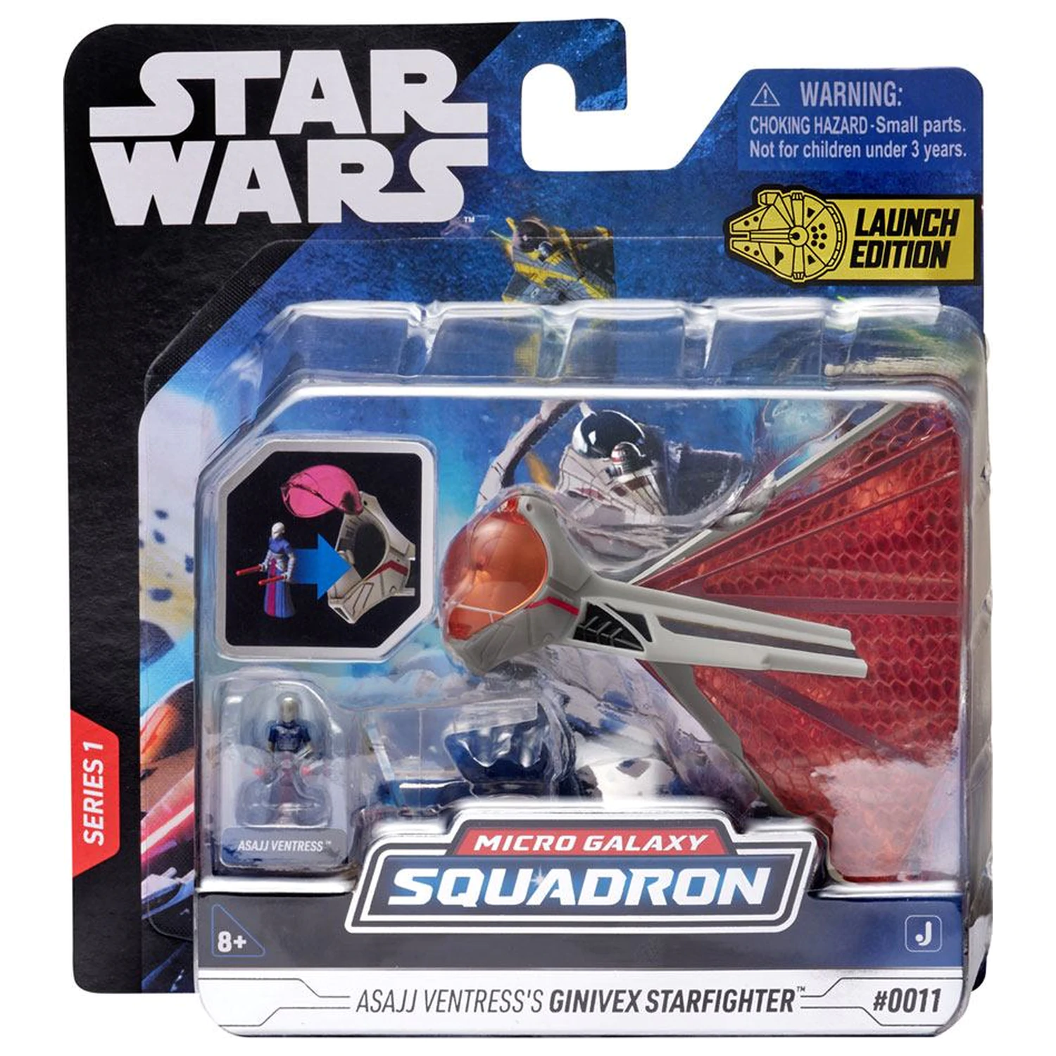 Star Wars Micro Galaxy Squadron jármű és figura Ginivex-Class Starfighter 7,5 cm termékfotó