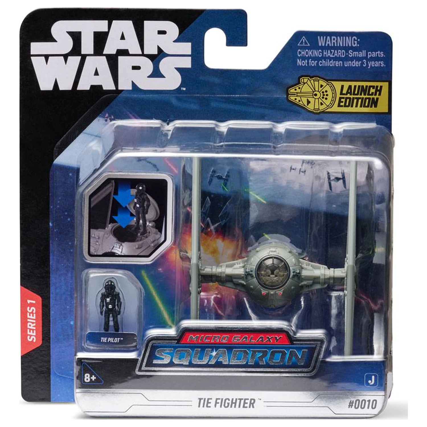Star Wars Micro Galaxy Squadron jármű és figura TIE Fighter 7,5 cm termékfotó