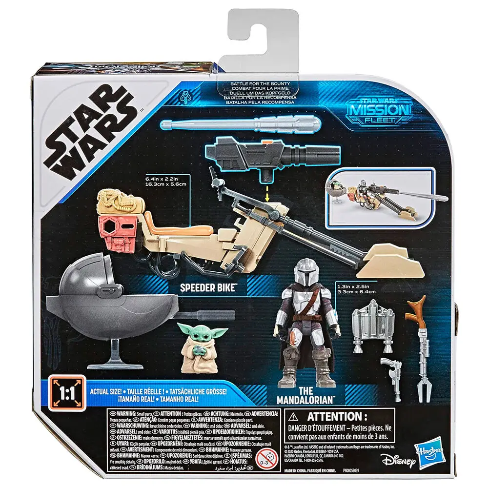 Star Wars Mission Fleet The Mandalorian Yoda A gyermek + Speeder Bike csomag figura termékfotó