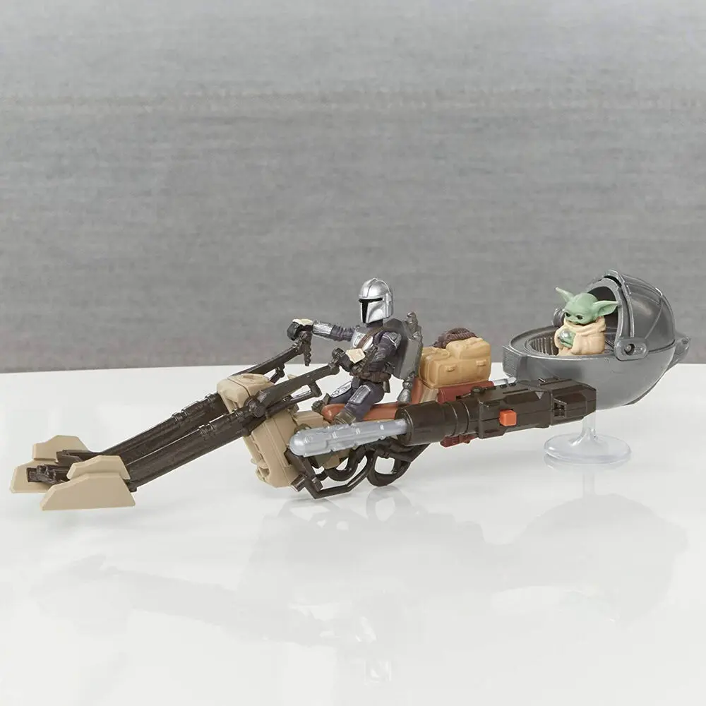 Star Wars Mission Fleet The Mandalorian Yoda A gyermek + Speeder Bike csomag figura termékfotó