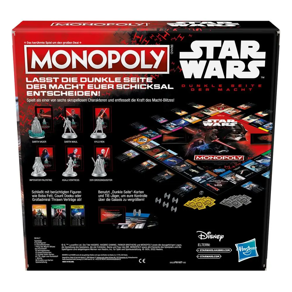 Star Wars  Monopoly Dark Side Edition Német nyelvű társasjáték termékfotó