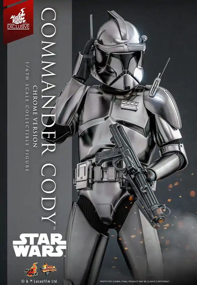 Star Wars Movie Masterpiece 1/6 Commander Cody (Chrome Version) Hot Toys Exkluzív akciófigura 30 cm termékfotó