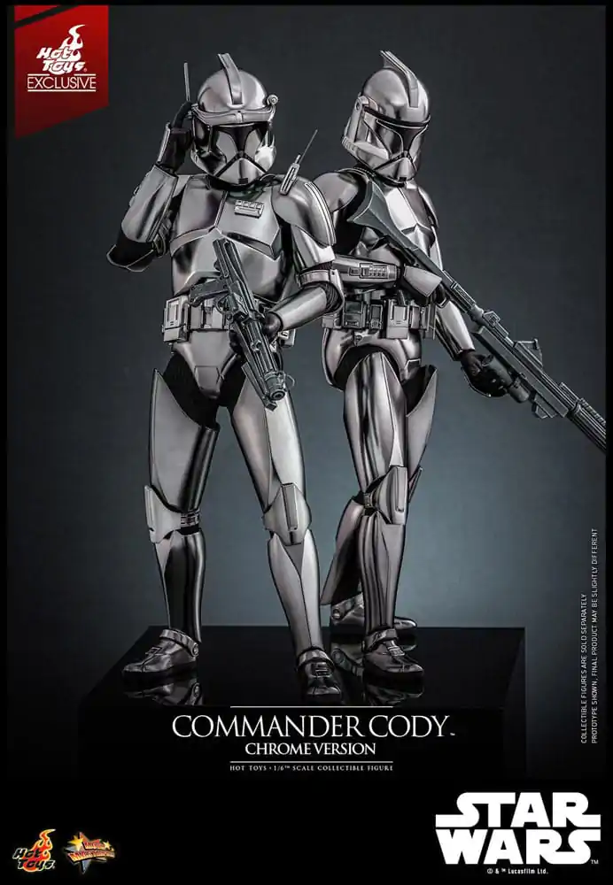 Star Wars Movie Masterpiece 1/6 Commander Cody (Chrome Version) Hot Toys Exkluzív akciófigura 30 cm termékfotó