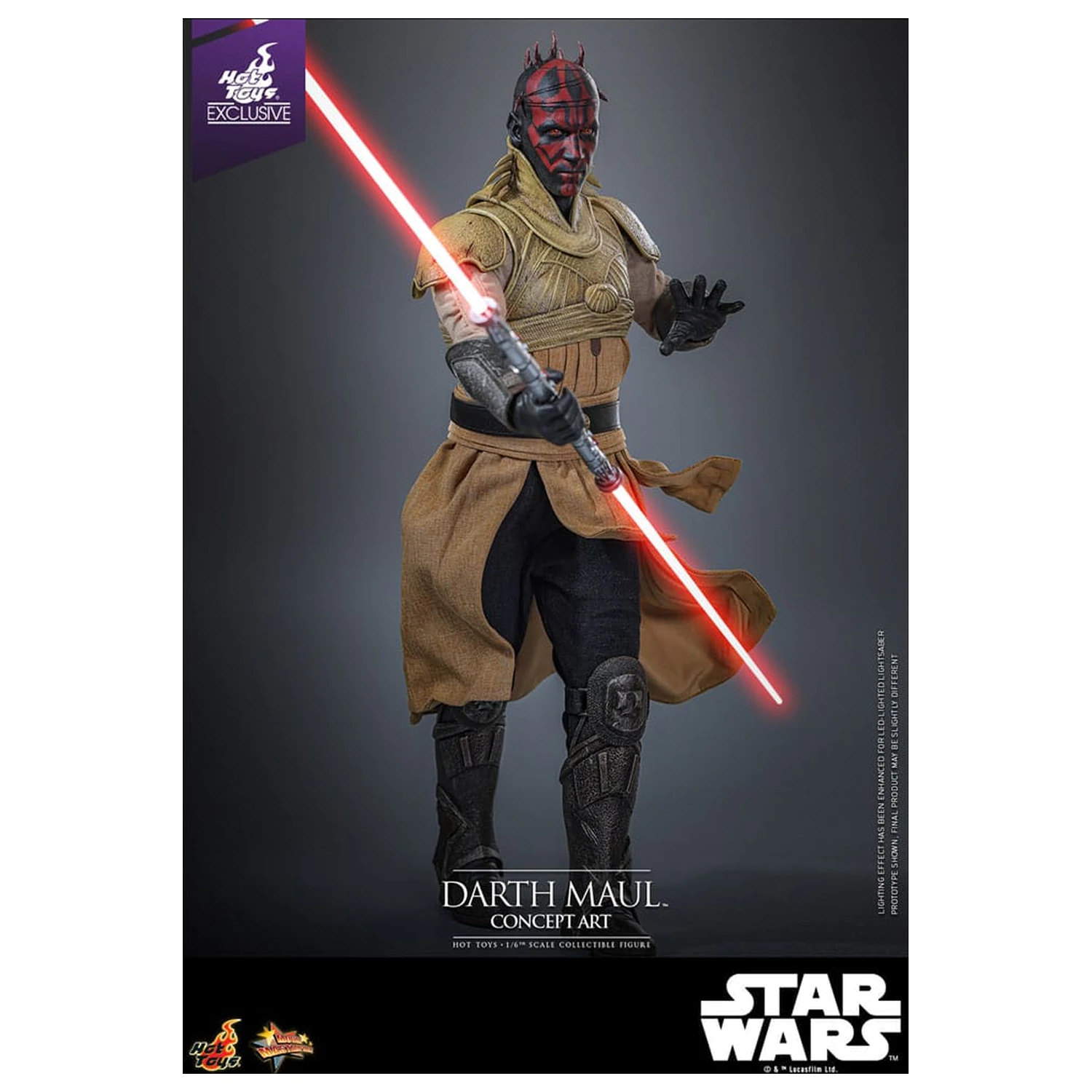 Star Wars Movie Masterpiece 1/6 Darth Maul (Concept Art) Hot Toys Exkluzív akciófigura 35 cm termékfotó