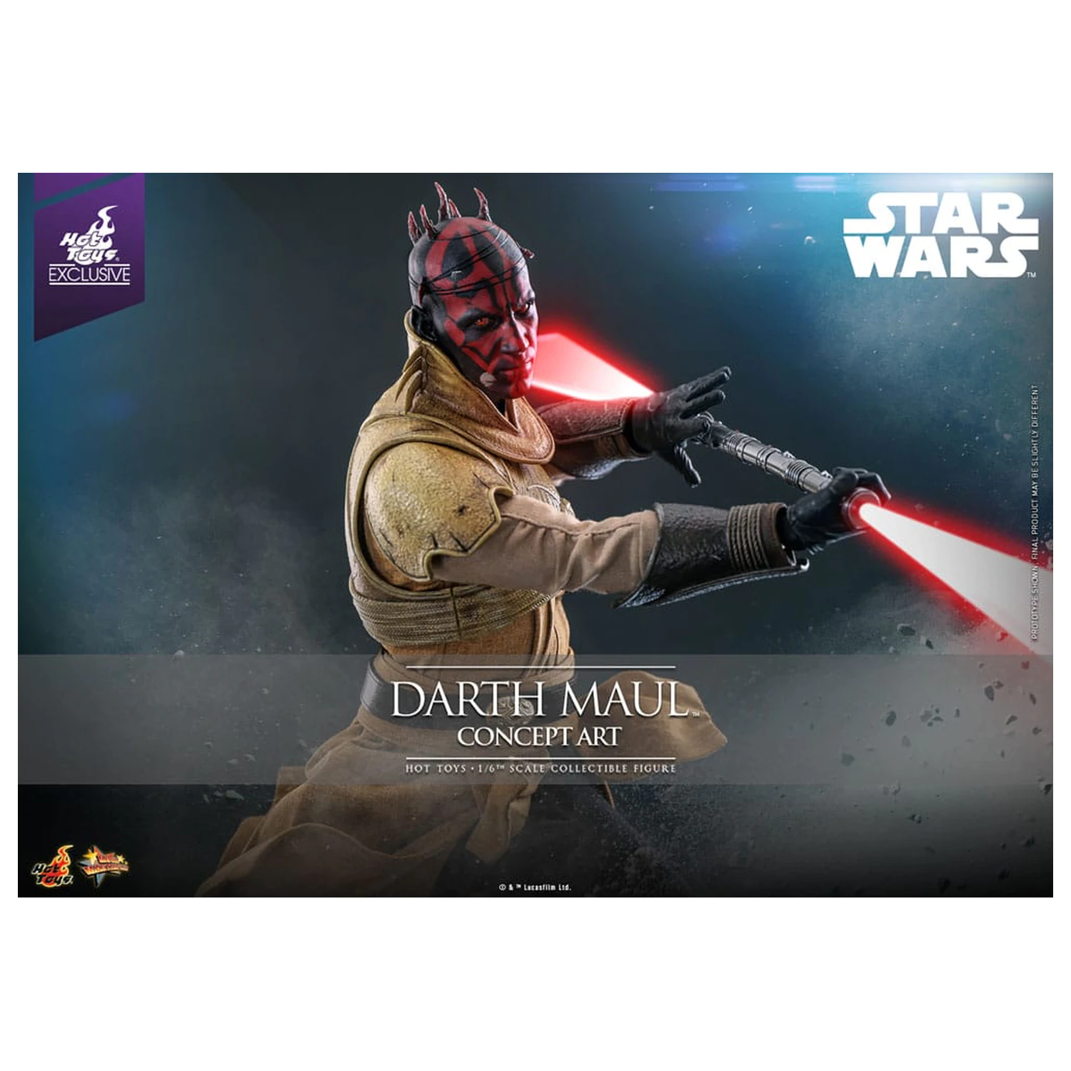 Star Wars Movie Masterpiece 1/6 Darth Maul (Concept Art) Hot Toys Exkluzív akciófigura 35 cm termékfotó