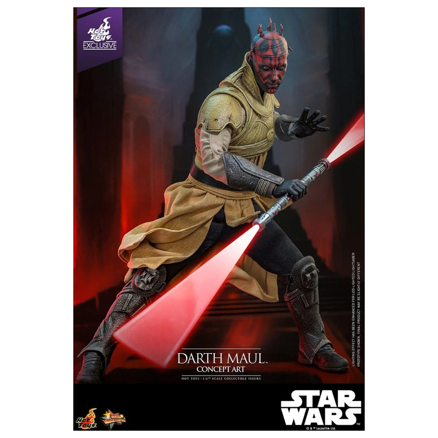 Star Wars Movie Masterpiece 1/6 Darth Maul (Concept Art) Hot Toys Exkluzív akciófigura 35 cm termékfotó