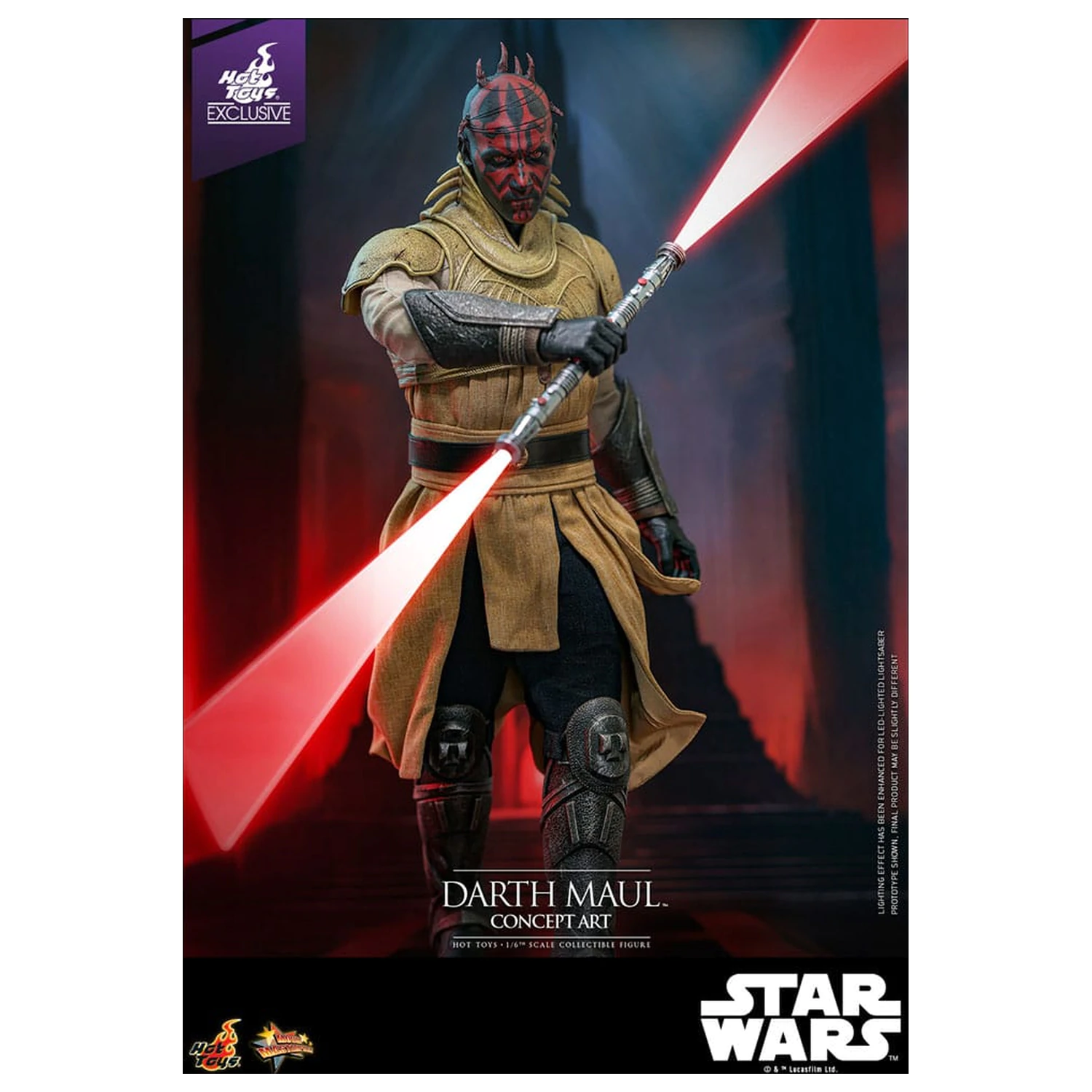 Star Wars Movie Masterpiece 1/6 Darth Maul (Concept Art) Hot Toys Exkluzív akciófigura 35 cm termékfotó