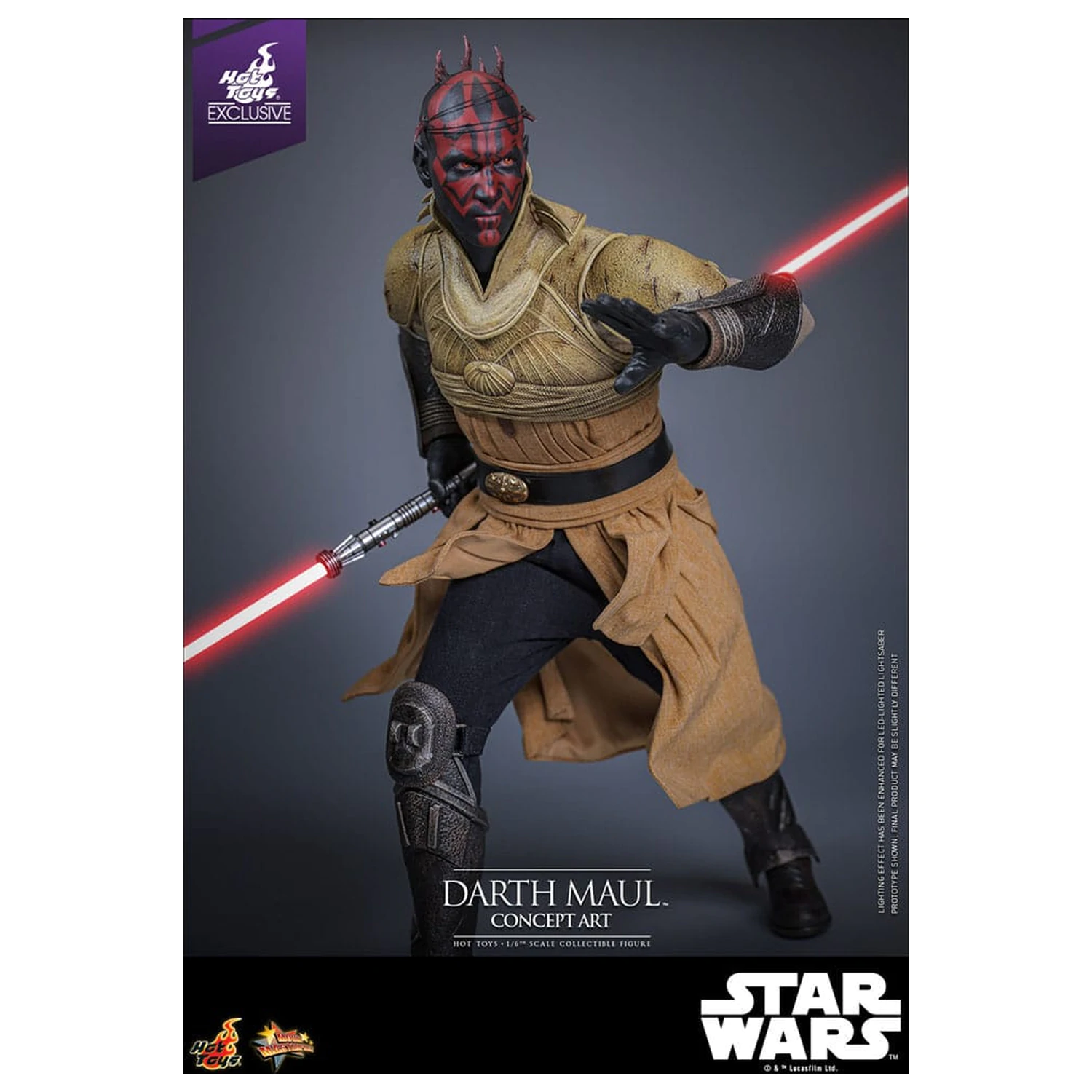 Star Wars Movie Masterpiece 1/6 Darth Maul (Concept Art) Hot Toys Exkluzív akciófigura 35 cm termékfotó