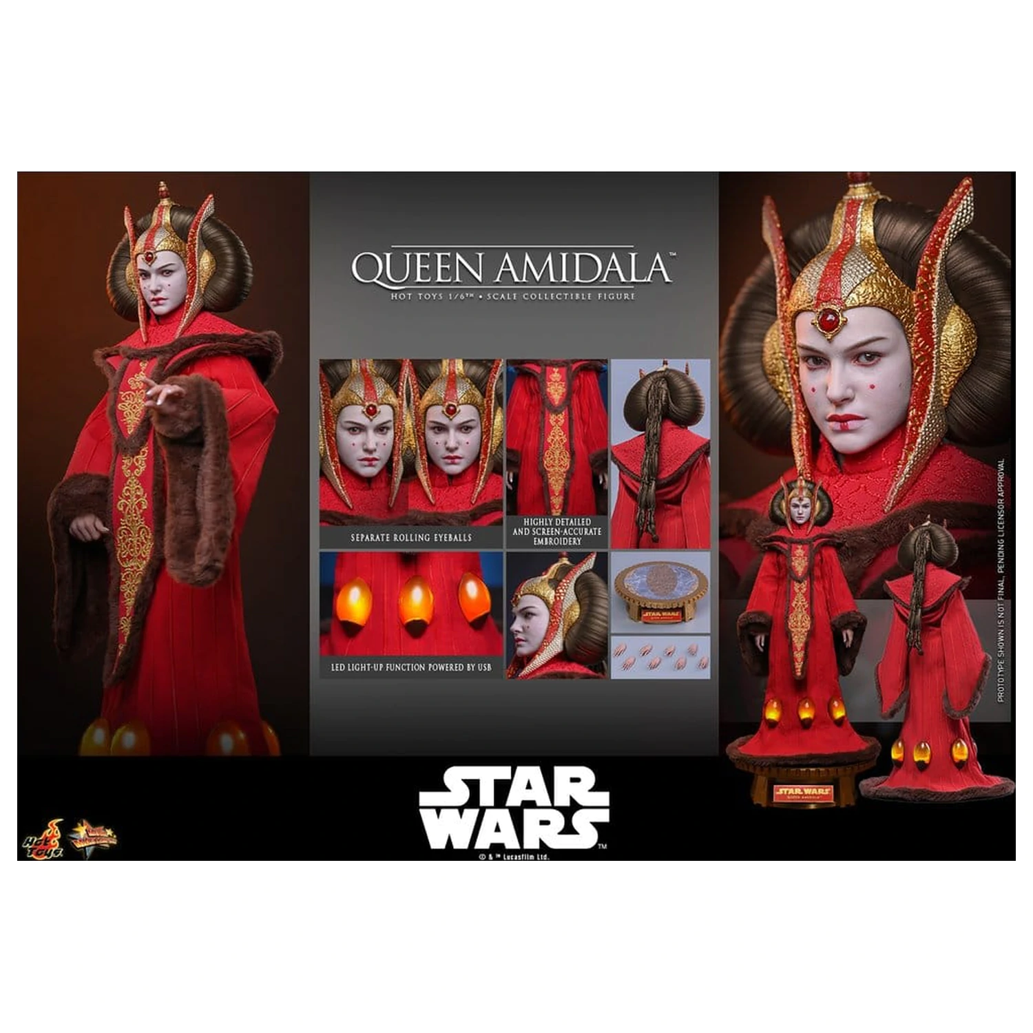 Star Wars Movie Masterpiece 1/6 Queen Amidala akciófigura 28 cm termékfotó