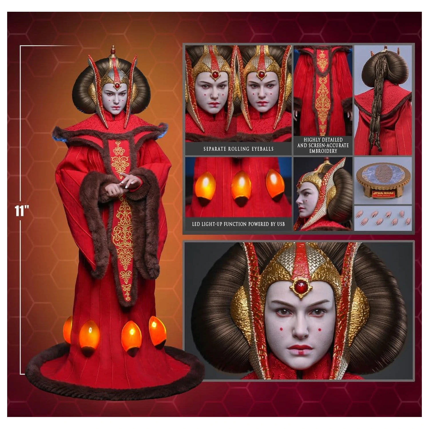 Star Wars Movie Masterpiece 1/6 Queen Amidala akciófigura 28 cm termékfotó