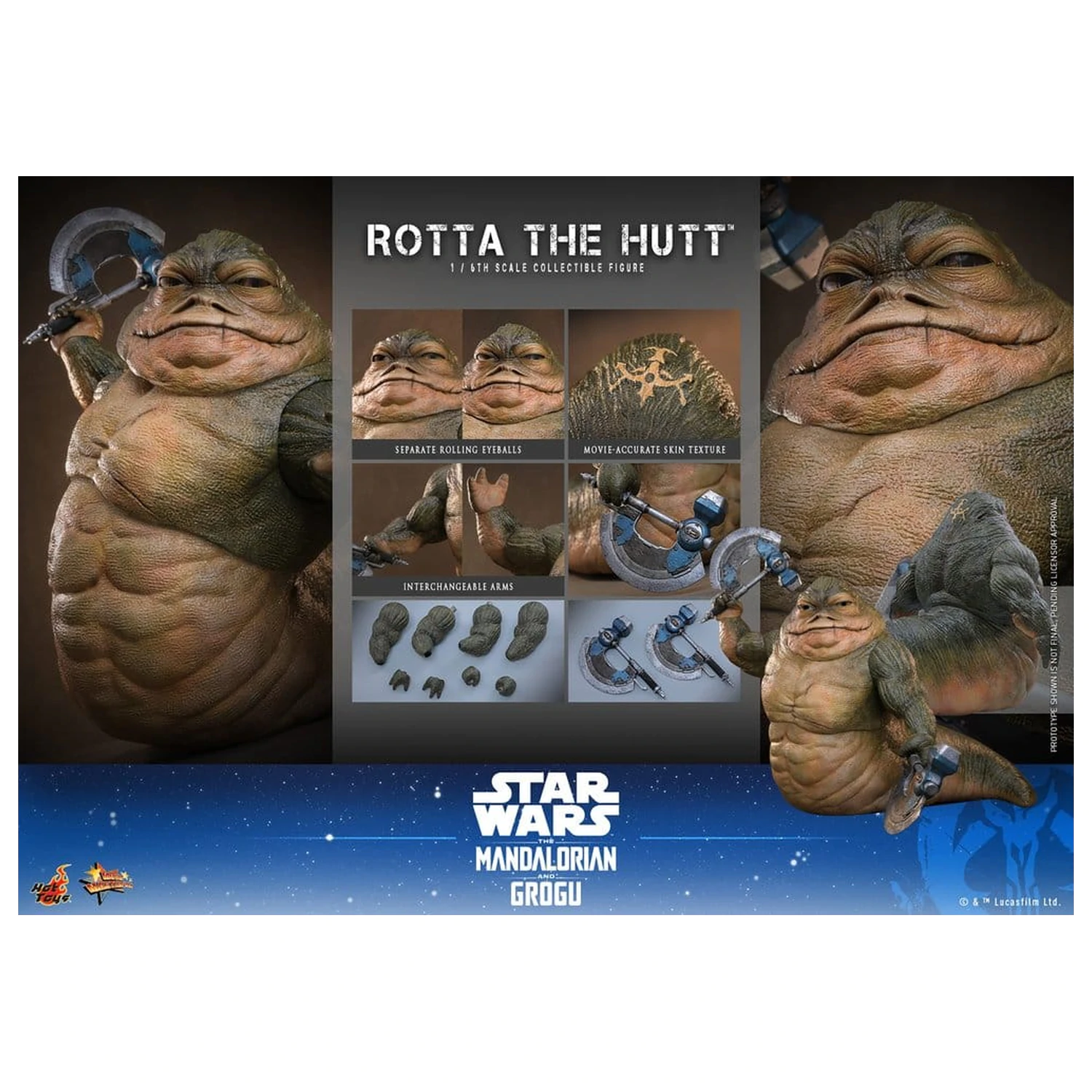 Star Wars Movie Masterpiece 1/6 Rotta The Hutt akciófigura 32 cm termékfotó
