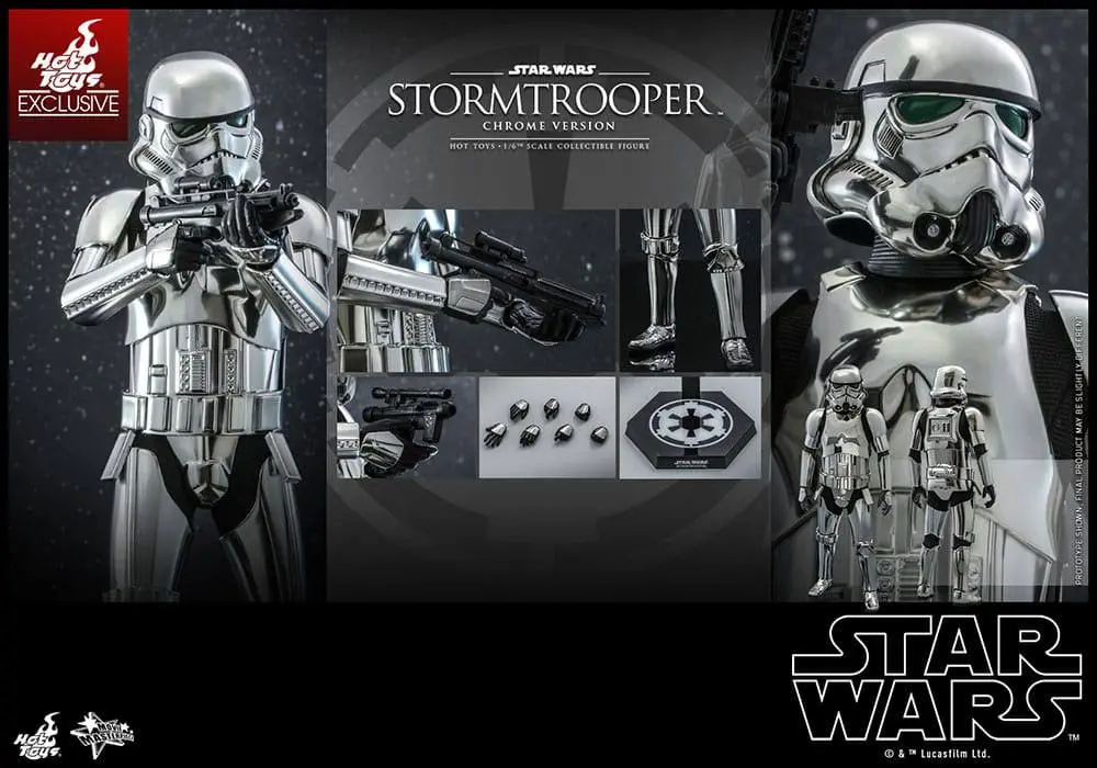 Star Wars Movie Masterpiece 1/6 Stormtrooper Chrome Version akciófigura 30 cm termékfotó