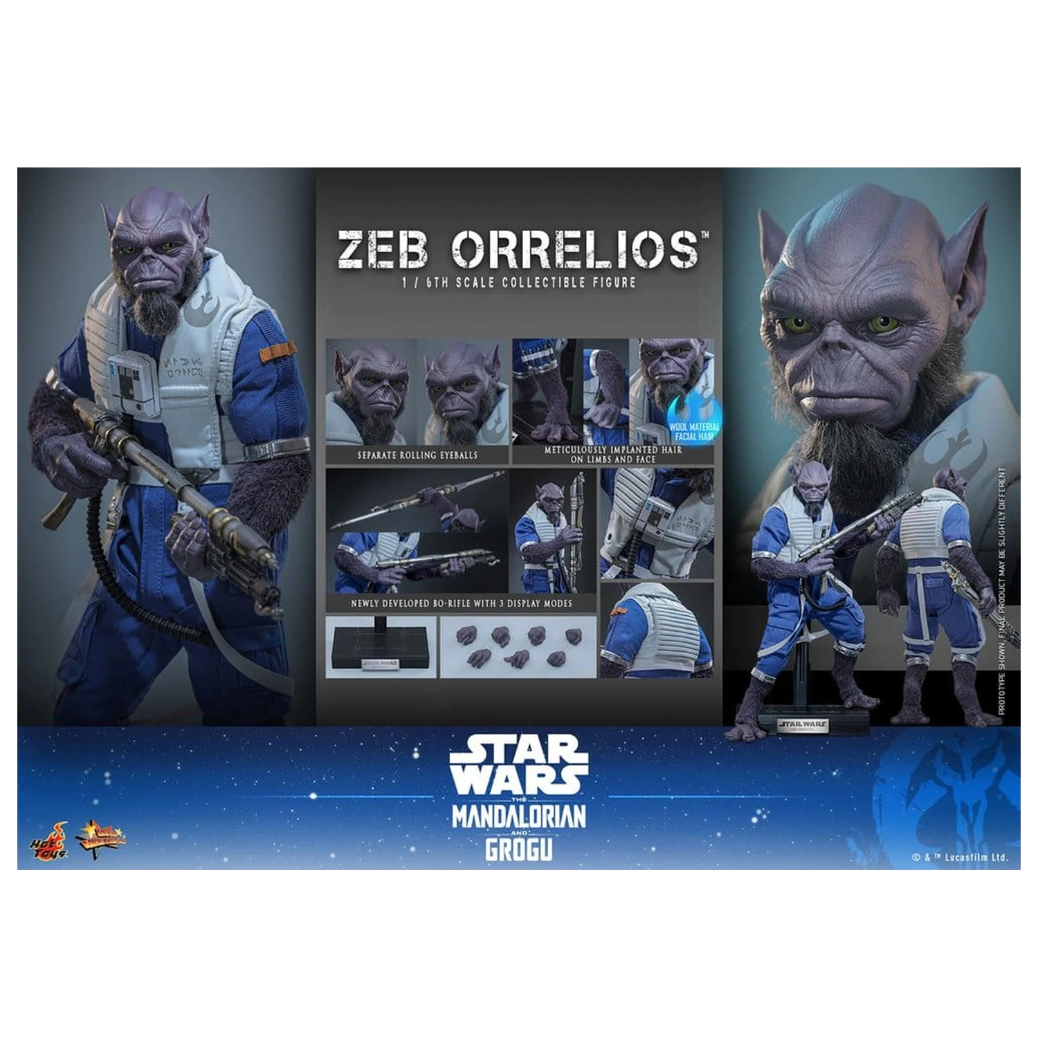Star Wars Movie Masterpiece 1/6 Zeb Orrelios akciófigura 33 cm termékfotó