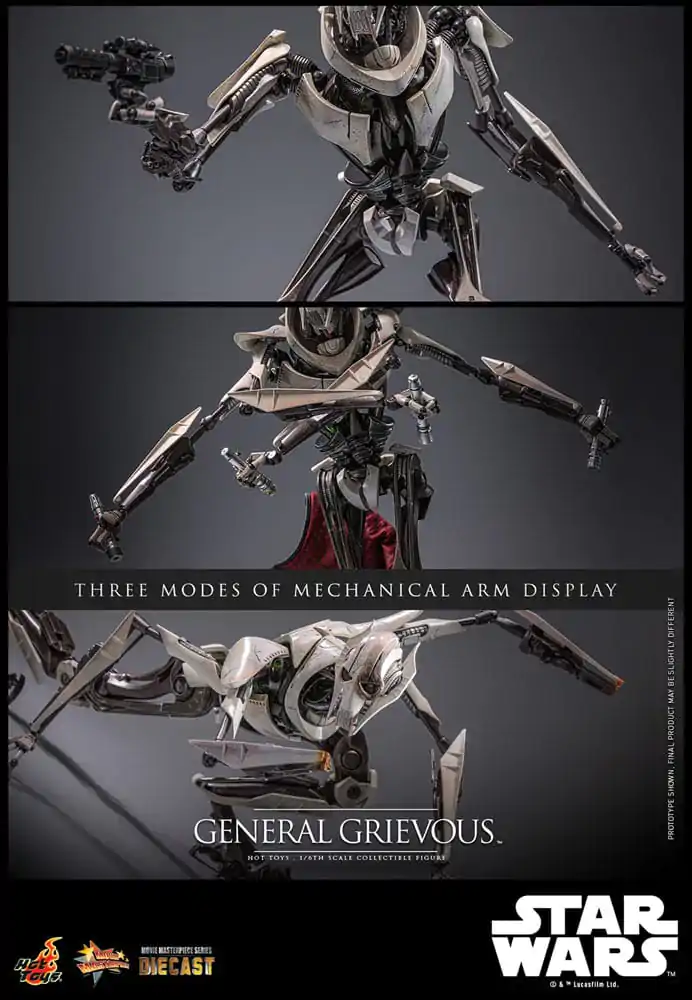 Star Wars Movie Masterpiece Diecast 1/6 General Grievous akciófigura 42 cm termékfotó