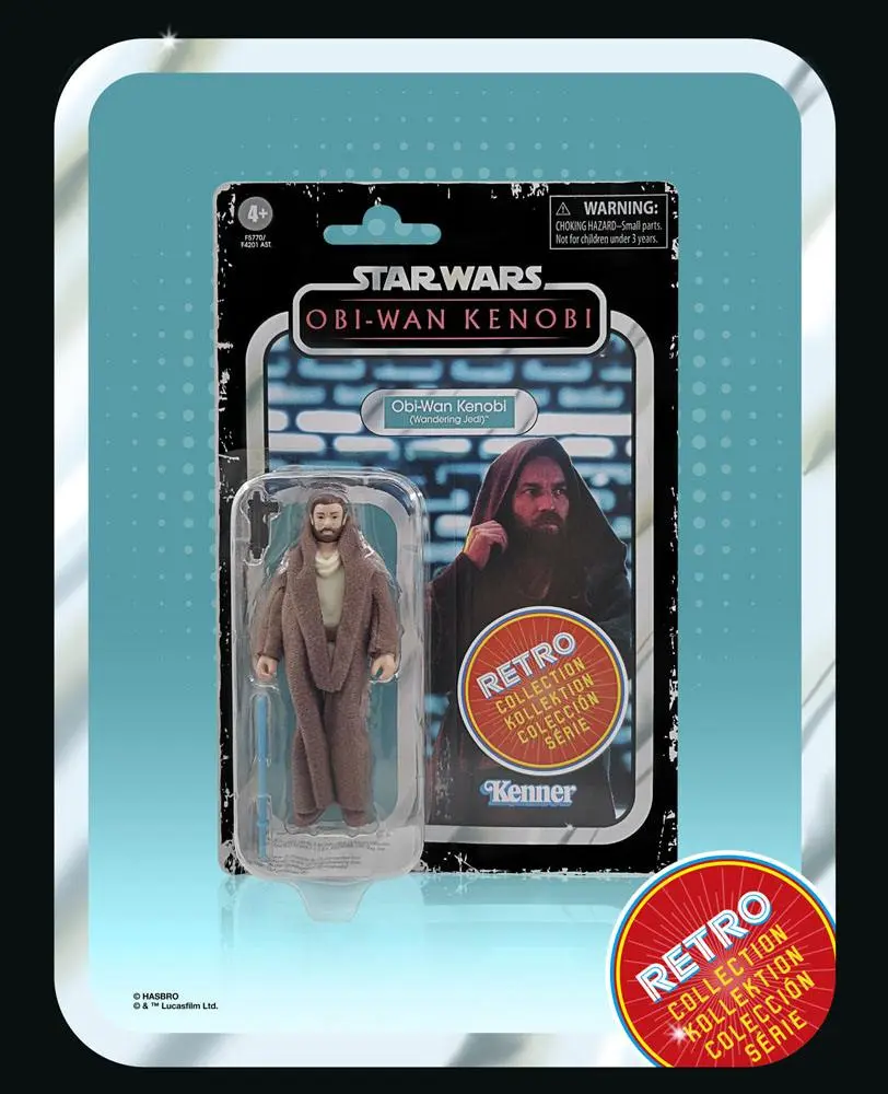Star Wars: Obi-Wan Kenobi Retro Collection 2022 Obi-Wan Kenobi (Wandering Jedi) akciófigura 10 cm termékfotó