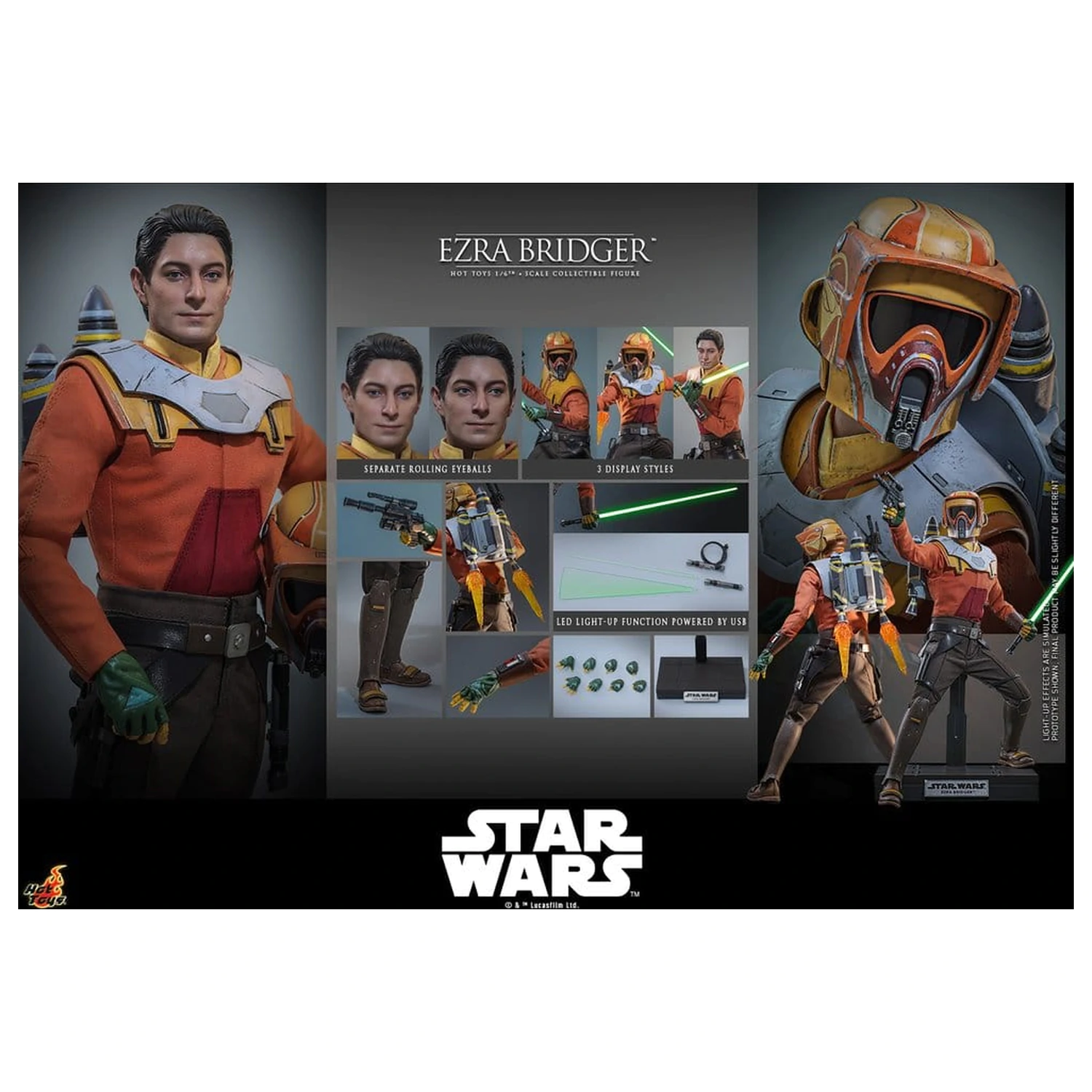 Star Wars: Rebels Television Masterpiece akciófigura 1/6 Ezra Bridger 31 cm termékfotó