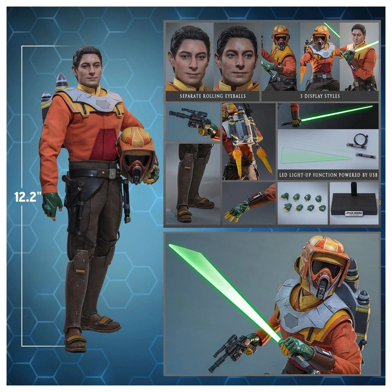 Star Wars: Rebels Television Masterpiece akciófigura 1/6 Ezra Bridger 31 cm termékfotó